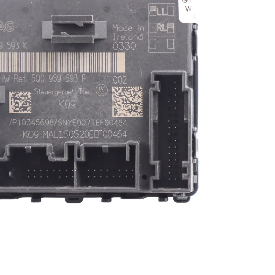 Door Module Control Unit Front Driver Side to Audi A3 8V with Part number 5Q0959593K Audi A3 8V Door Module Control Unit Front Driver Side - SKU 5Q0959593K - Part number 5Q0959593K
