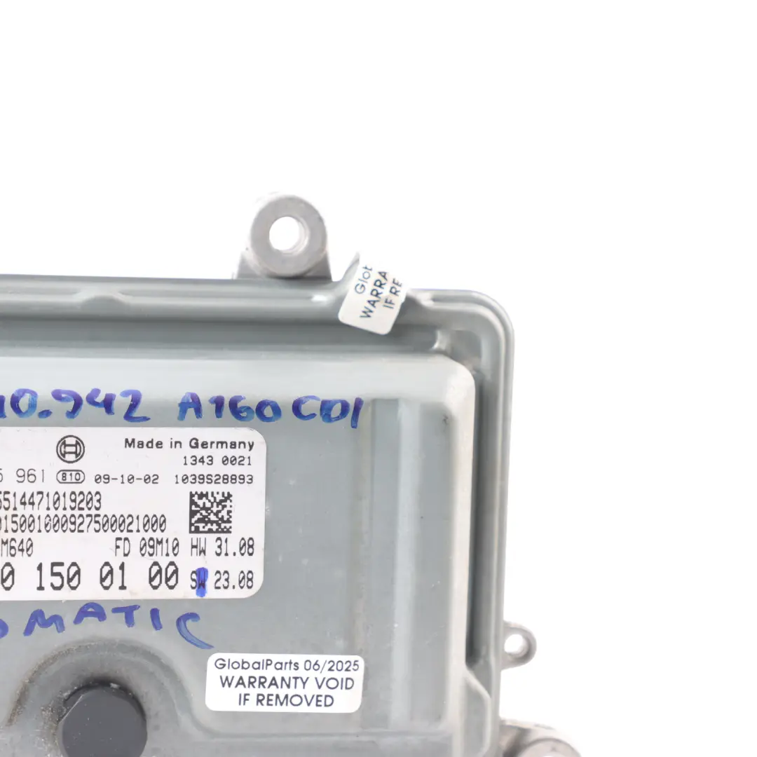 Mercedes W169 A160 CDI OM640.942 82 CV Calculateur Contrôle Moteur - SKU A6401500100 - Numéro de pièce A6401500100