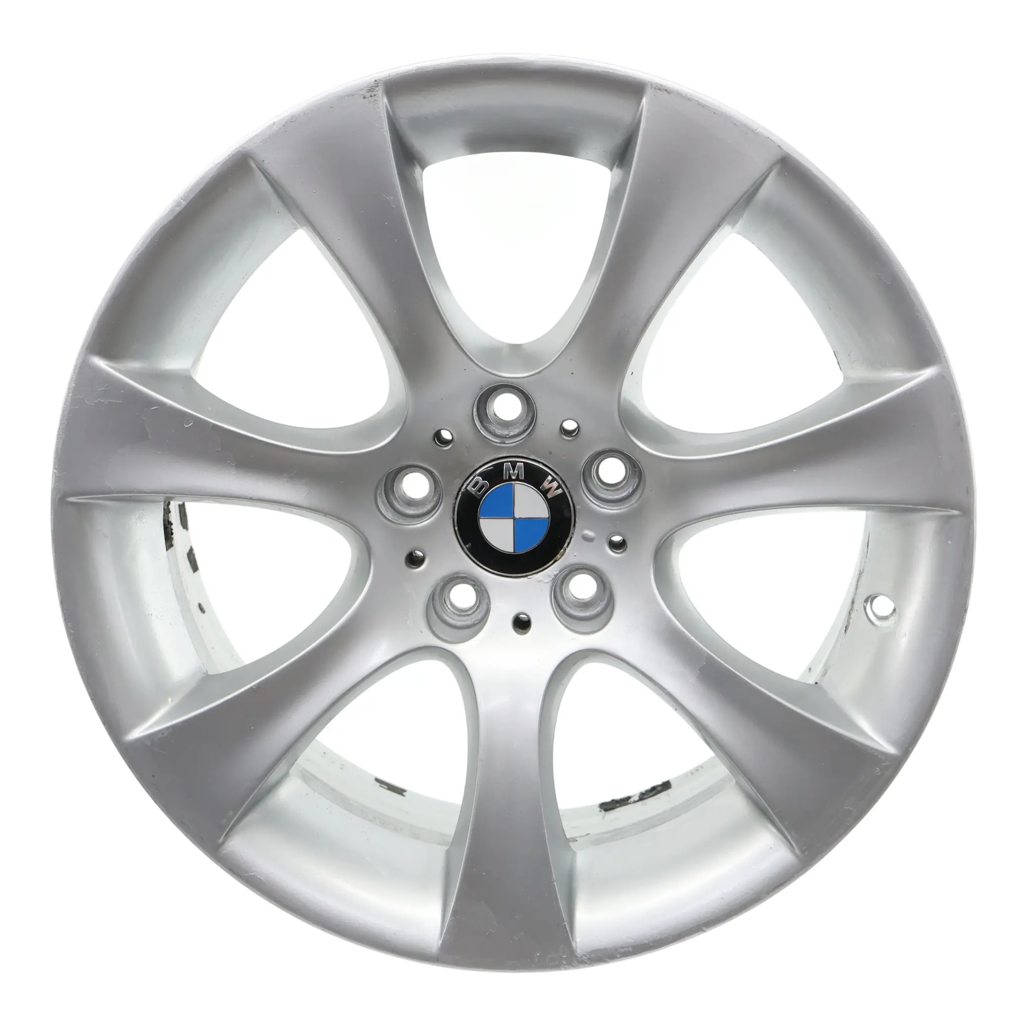 BMW 5er E60 E61 Silberne Leichtmetallfelge 18" 8J ET:20 Sternspeiche 124 6760617