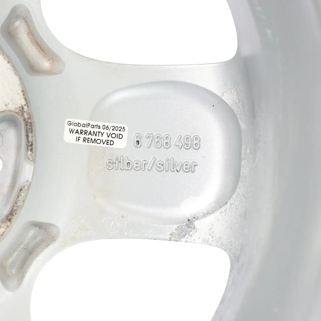 Mini Cooper One R50 R55 R56 Silver Wheel Alloy Rim 15" 5-Start Spooler 100 - SKU 6768498-1 - Part number 6768498