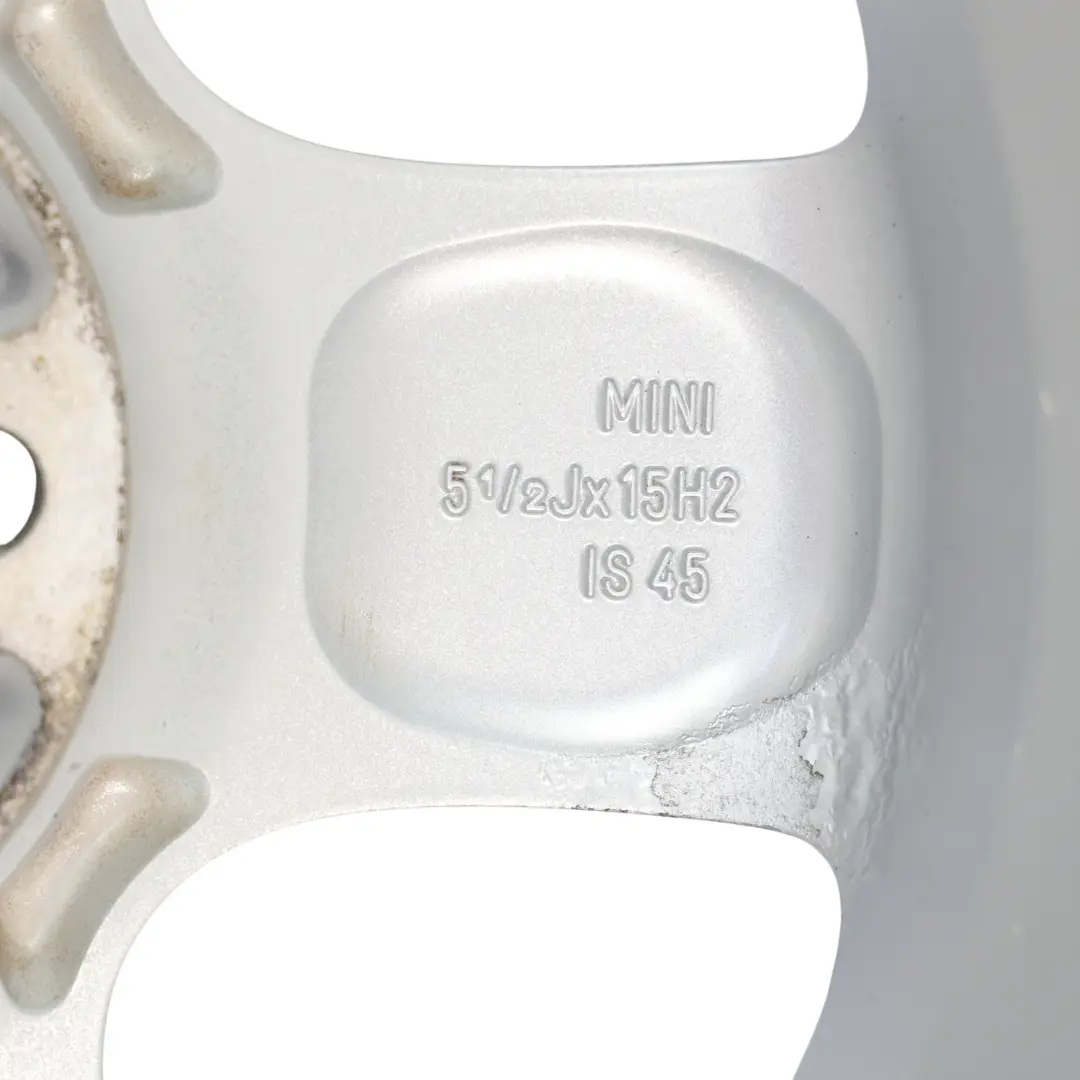 Mini Cooper One R50 R55 R56 Silver Wheel Alloy Rim 15" 5-Start Spooler 100 - SKU 6768498-1 - Part number 6768498