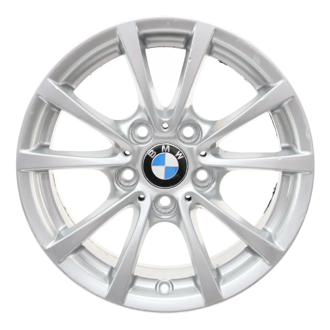 Rim Alloy 16" 7J ET:31 V-spoke Silver 390 to BMW F30 F31 F36 Wheel with Part number 6796236 BMW F30 F31 F36 Wheel Rim Alloy 16" 7J ET:31 V-spoke Silver 390 - SKU 6796236 - Part number 6796236
