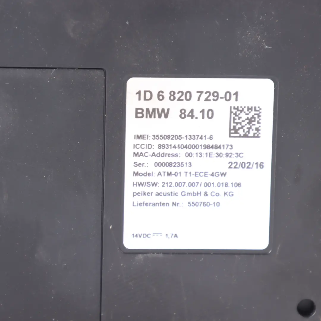  Bluetooth Module BMW F20 LCI F22 X3 F25 F32 Telematics Control Unit - SKU 6820729 - Part number 6820729