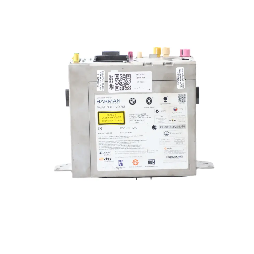  Navigation Head Unit BMW F06N F12N F13N F25 F26 Radio CD Player High 2 - SKU 6833451-1 - Part number 6833451