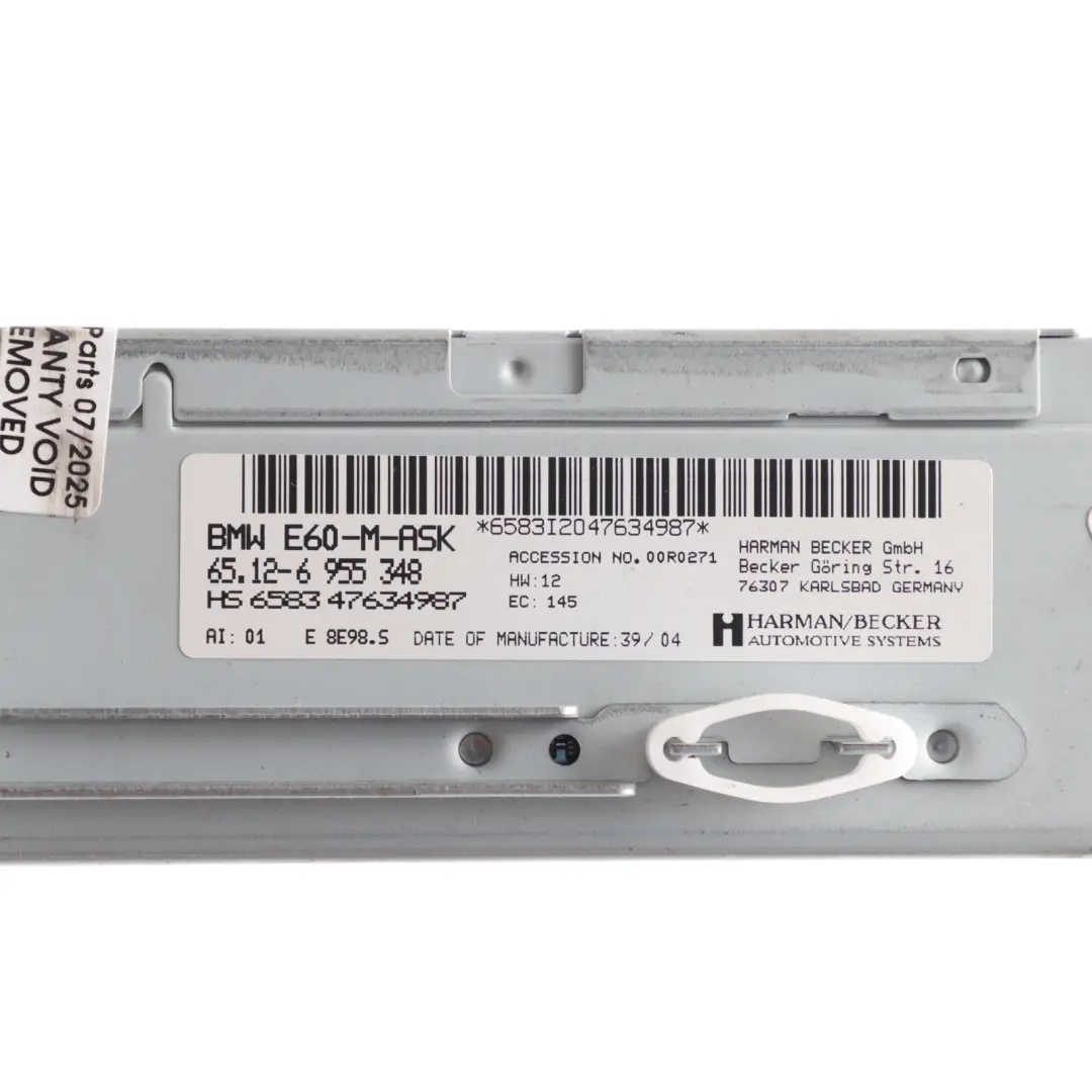 Radio M-ASK M-Audio System Controller CD Player to BMW E60 E61 with Part number 6955348 BMW E60 E61 Radio M-ASK M-Audio System Controller CD Player - SKU 6955348-1 - Part number 6955348