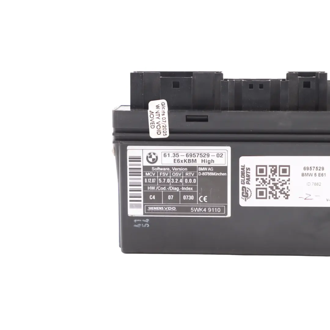 Module De Commande De Carrosserie ECU BCM KBM High pour BMW E61 à propos du numéro de pièce 6957529 BMW E61 Module De Commande De Carrosserie ECU BCM KBM High - SKU 6957529 - Numéro de pièce 6957529