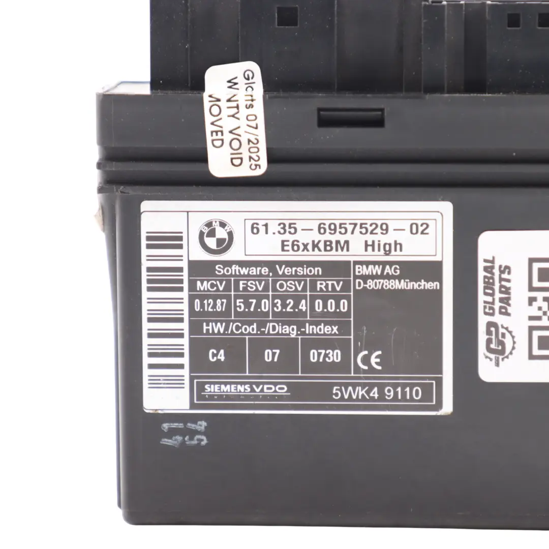 Modulo Di Controllo Del Corpo Unità ECU BCM KBM Alta per BMW E61 con numero di parte 6957529 BMW E61 Modulo Di Controllo Del Corpo Unità ECU BCM KBM Alta - SKU 6957529 - Numero di parte 6957529