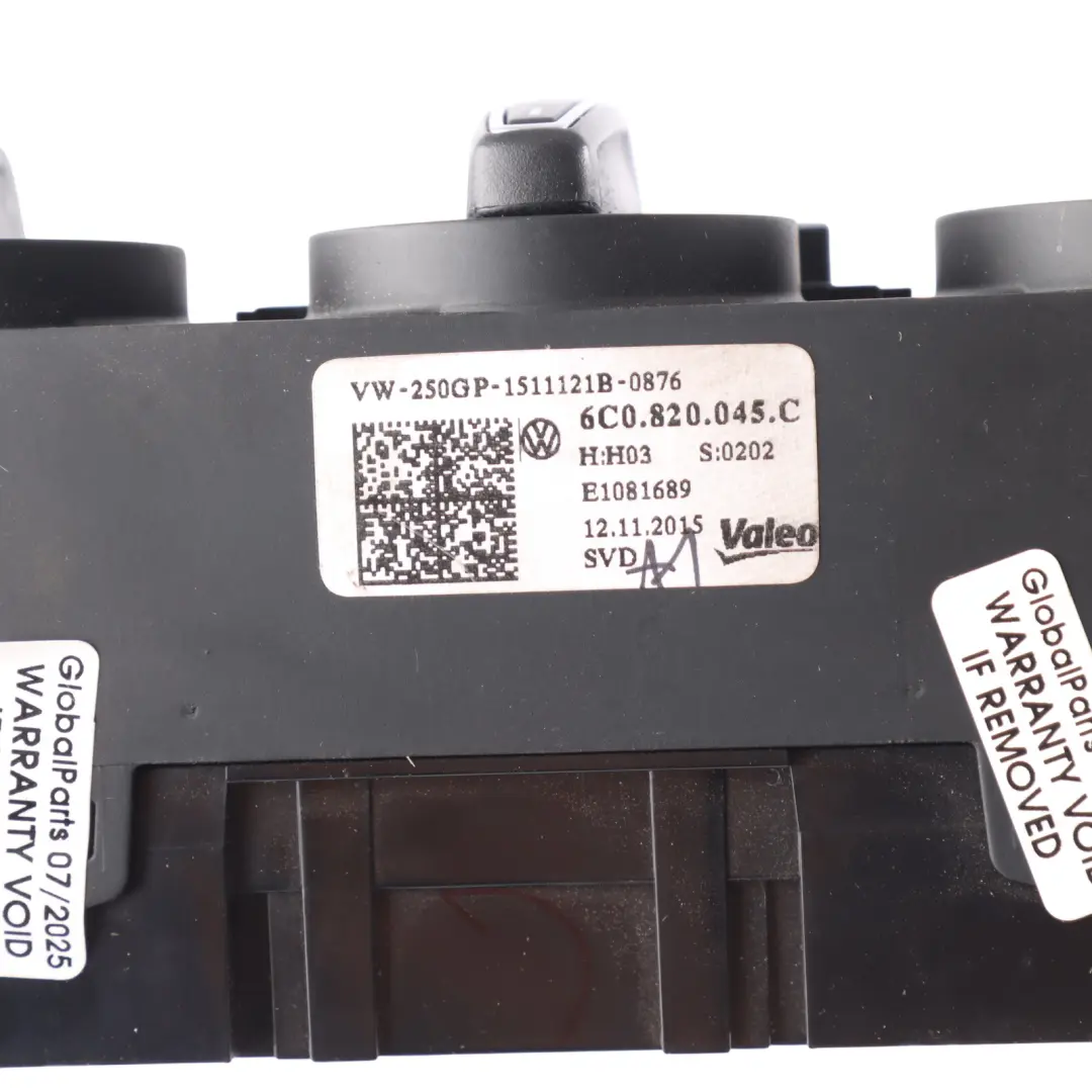 Volkswagen Polo 5 6R Klimabedienfeld A/C Lüfter Gebläseschalter - SKU 6C0820045C - Teilenummer 6C0820045C