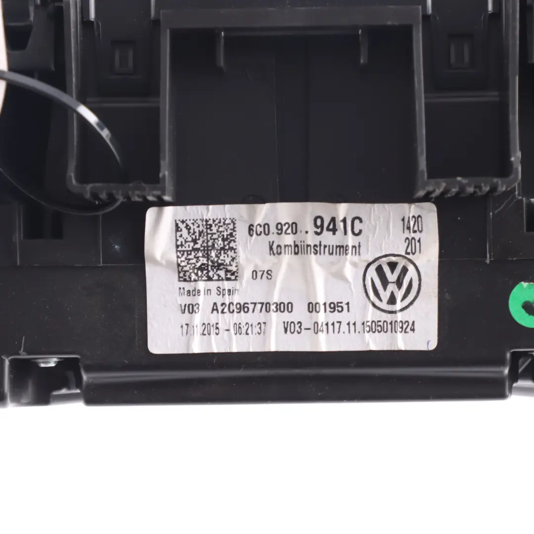 Volkswagen Polo 6R 1.4 TDI Instrument Cluster Speedo Meter Manual - SKU RHD-6C0920941C - Part number 6C0920941C