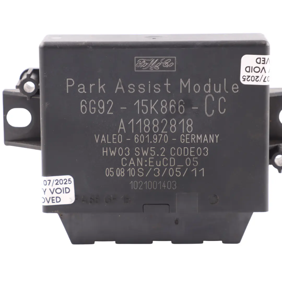 PDC Module Unit Control ECU to Ford Transit Mk7 Park Assist with Part number 6G9215K866CC Ford Transit Mk7 Park Assist PDC Module Unit Control ECU - SKU 6G9215K866CC - Part number 6G9215K866CC