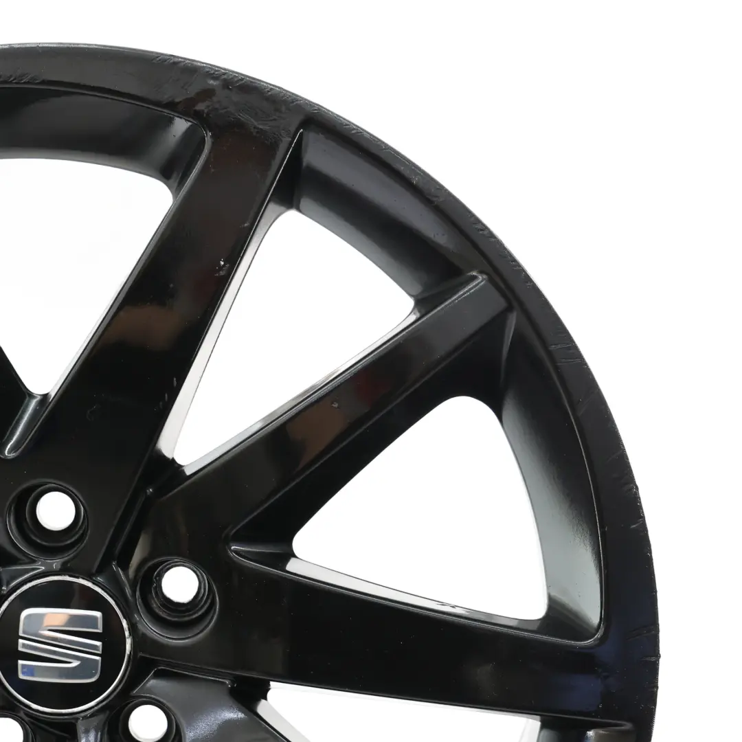 Seat Ibiza MK4 6J Jante Alliage Noire 17" 10 Branches 7J ET:43 - SKU 6J0601025P-5 - Numéro de pièce 6J0601025P