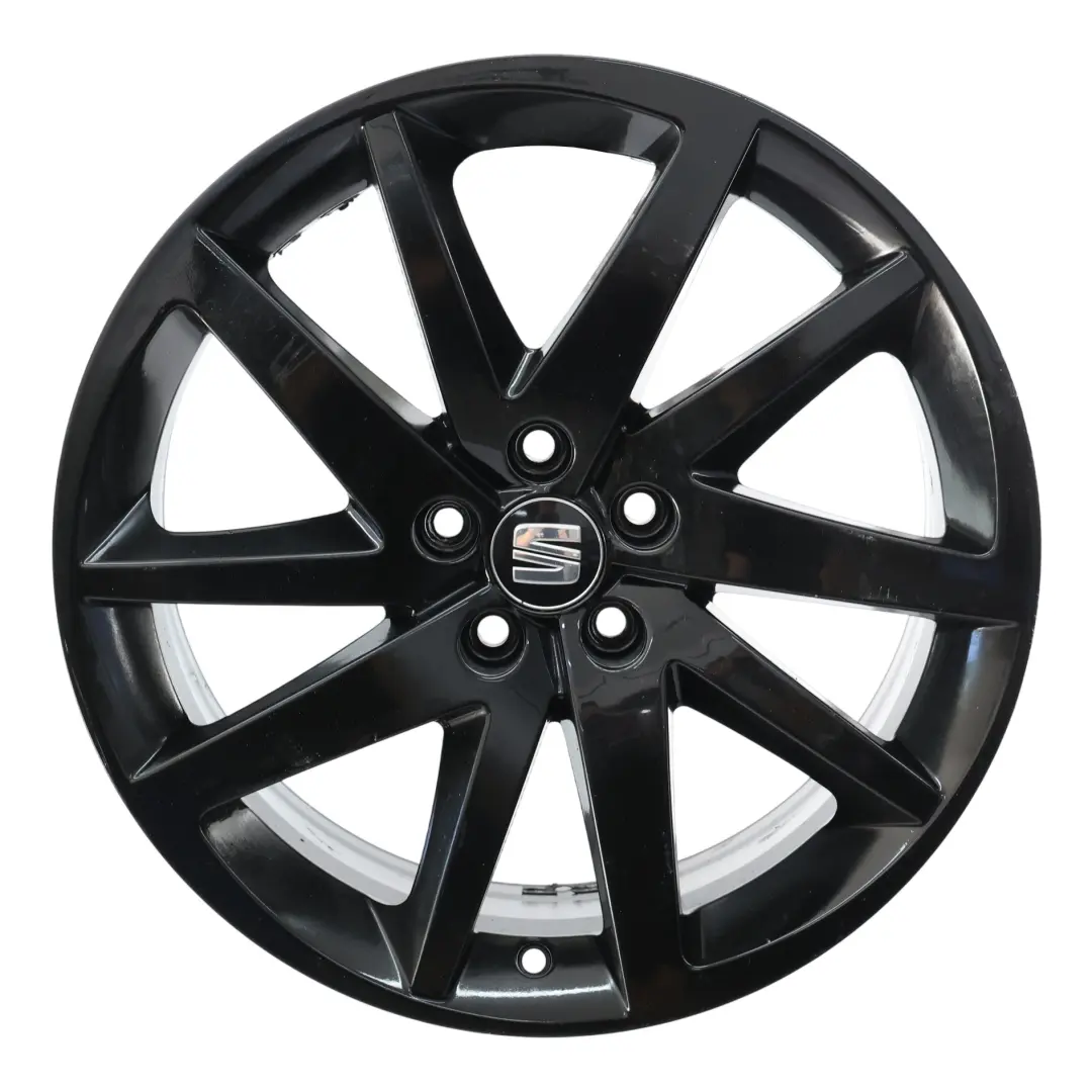 Seat Ibiza MK4 6J Jante Alliage Noire 17" 10 Branches 7J ET:43 - SKU 6J0601025P-6 - Numéro de pièce 6J0601025P