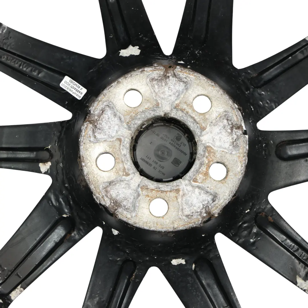 Seat Ibiza Mk4 6J Schwarz Leicht Metall Rad 17" 10 Speichen 7J ET:43 - SKU 6J0601025P-6 - Teilenummer 6J0601025P