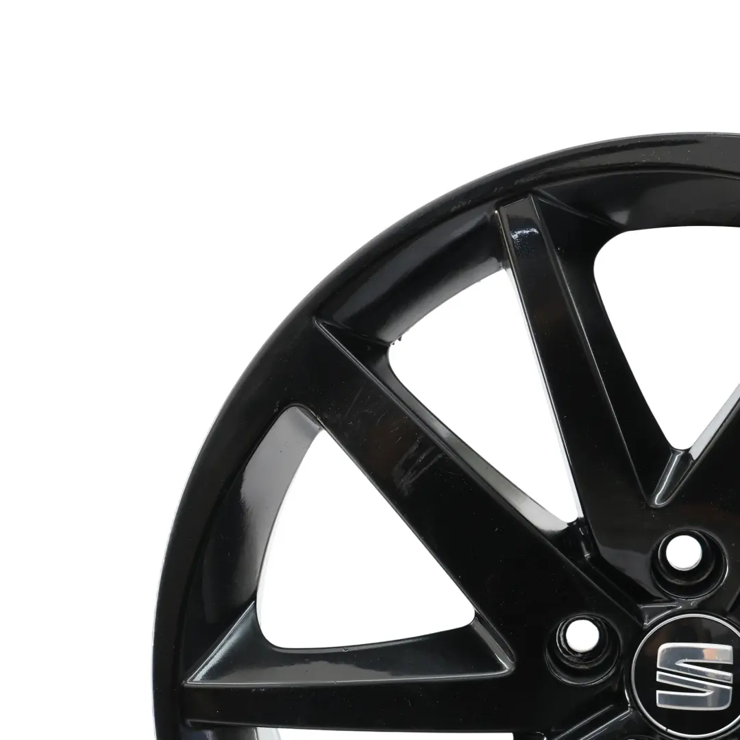 Seat Ibiza Mk4 6J Schwarz Leicht Metall Rad 17" 10 Speichen 7J ET:43 - SKU 6J0601025P-6 - Teilenummer 6J0601025P