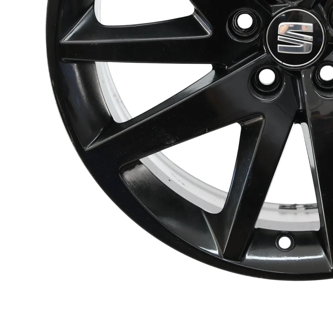 Mk4 6J Llanta De Aleación Negra 17" 10 Radios 7J ET:43 para Seat Ibiza con número de pieza 6J0601025P Seat Ibiza Mk4 6J Llanta De Aleación Negra 17" 10 Radios 7J ET:43 - SKU 6J0601025P-6 - Número de pieza 6J0601025P