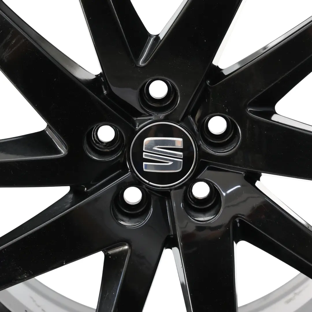 Seat Ibiza Mk4 6J Schwarz Leicht Metall Rad 17" 10 Speichen 7J ET:43 - SKU 6J0601025P-6 - Teilenummer 6J0601025P