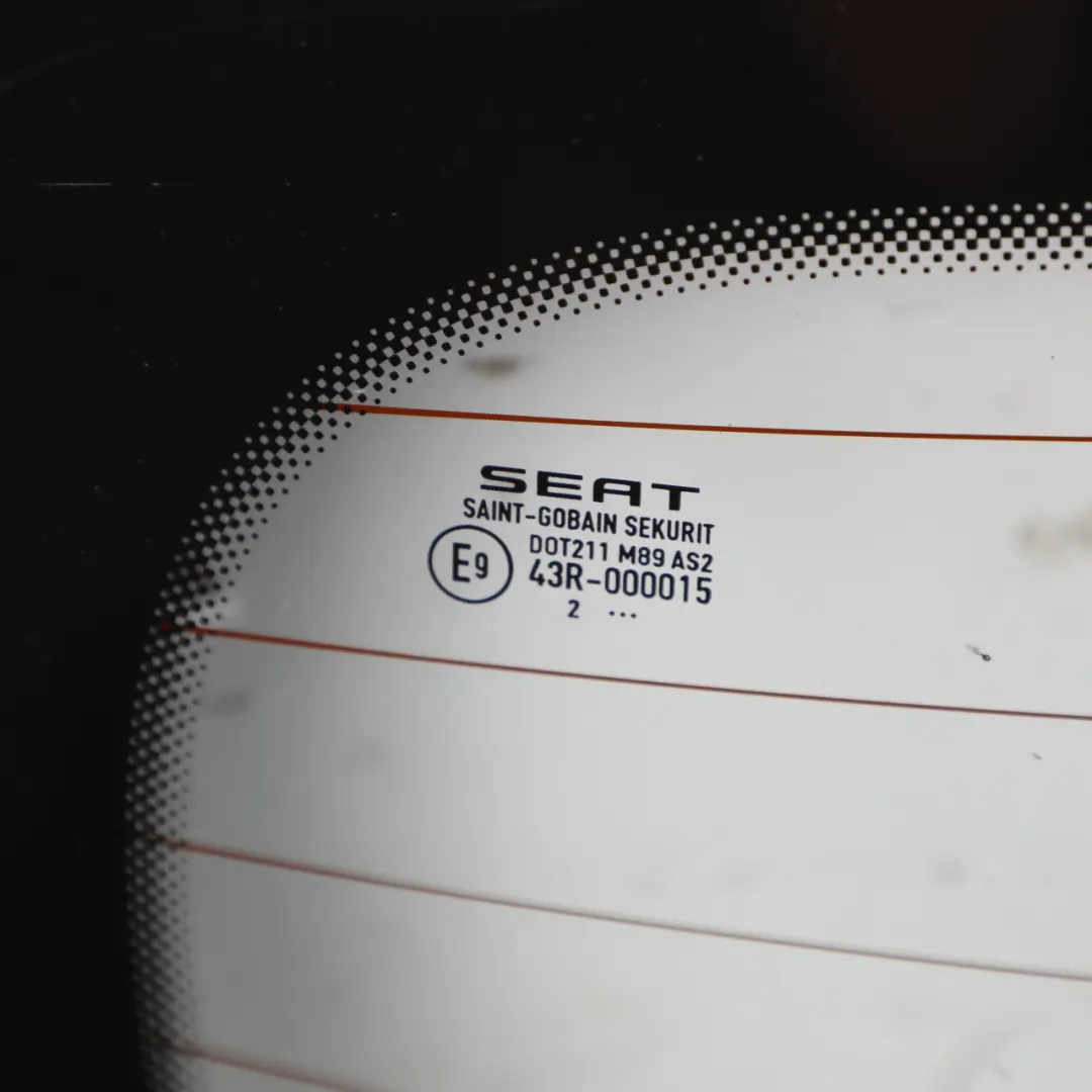 Seat Ibiza 6J FR Rear Window Glass Glazing AS2 Green - SKU 6J3845051 - Part number 6J3845051