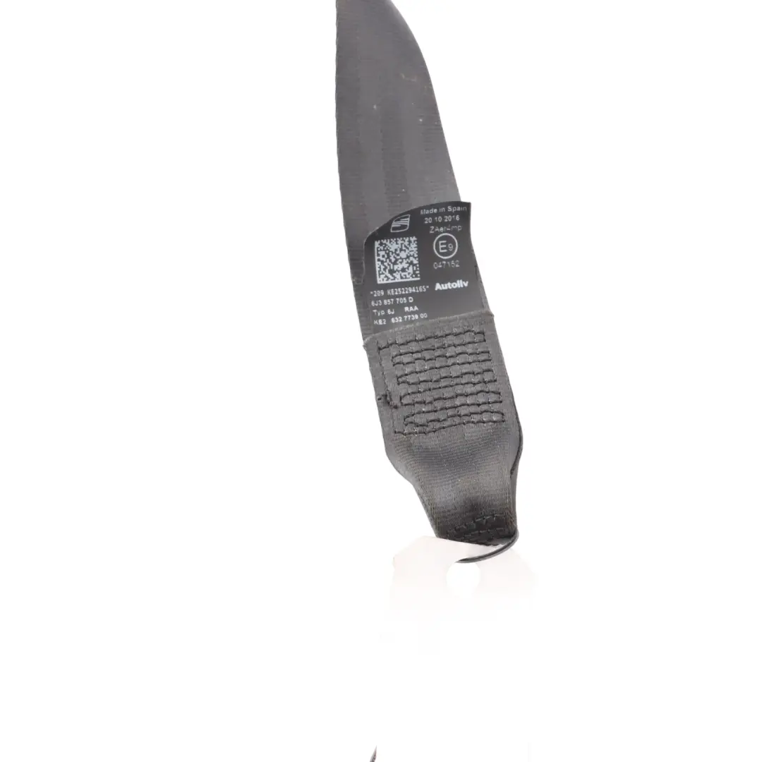 Seat Ibiza 6J Sicherheitsgurt Vorne Links Sitz Oberen Gurt Schwarz - SKU 6J3857705D - Teilenummer 6J3857705D