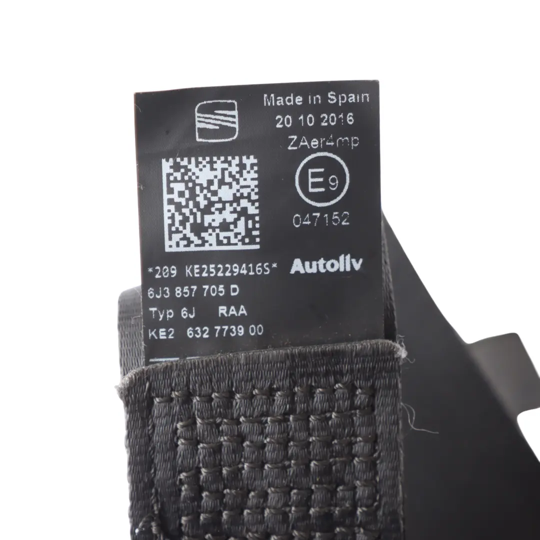 6J Cintura Di Sicurezza Anteriore Sinistra Superiore Nera per Seat Ibiza con numero di parte 6J3857705D Seat Ibiza 6J Cintura Di Sicurezza Anteriore Sinistra Superiore Nera - SKU 6J3857705D - Numero di parte 6J3857705D