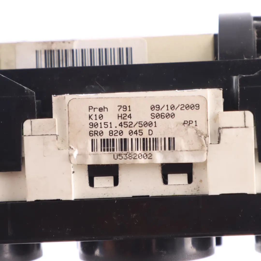 Volkswagen Polo Mk5 6R Heater Climate Control Panel A/C Switch 6R0820045D - SKU 6R0820045H - Part number 6R0820045H