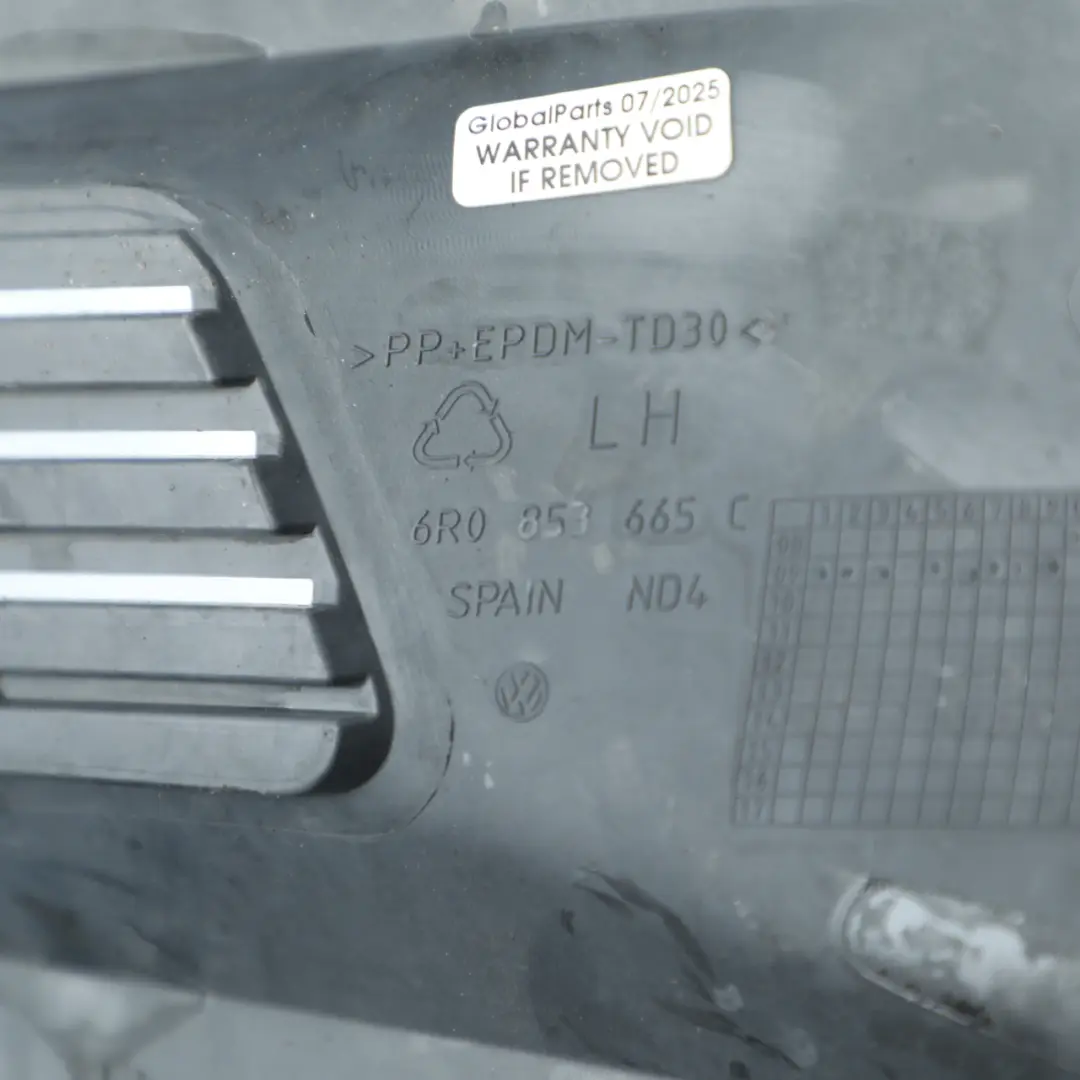 Volkswagen Polo 6R Cache Feu Antibrouillard Avant Gauche - SKU 6R0853665C - Numéro de pièce 6R0853665C