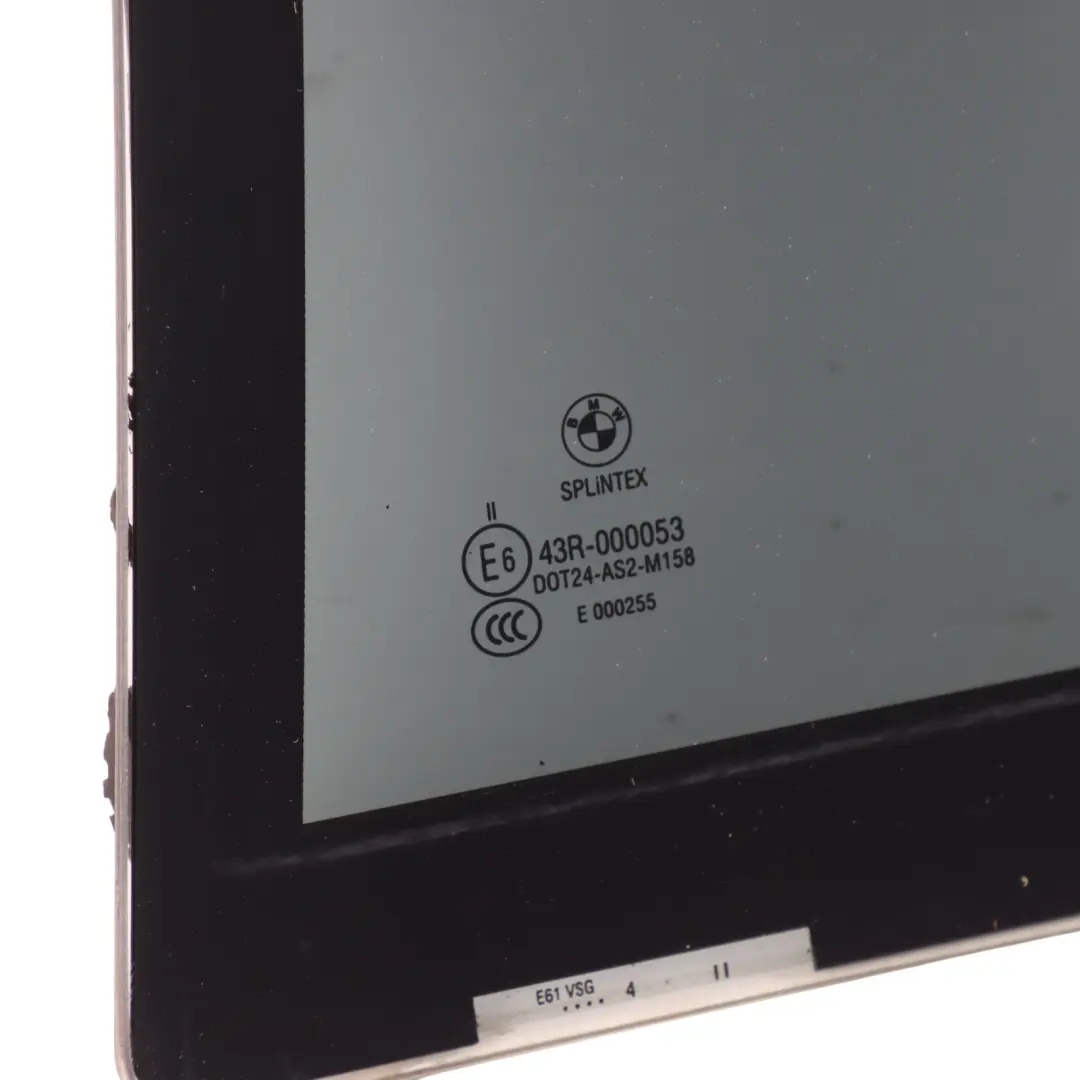 Fixed Door Window Green Glass Laminated IR AS2 Rear Left N/S to BMW E61 with Part number 7067097 BMW E61 Fixed Door Window Green Glass Laminated IR AS2 Rear Left N/S - SKU 7067097 - Part number 7067097