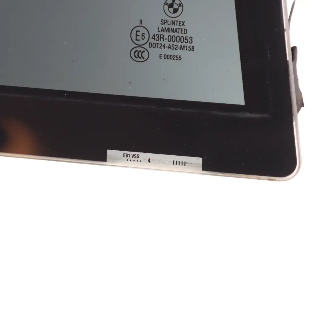 Fixed Door Window Green Glass Laminated IR AS2 Rear Right O/S to BMW E61 with Part number 7067098 BMW E61 Fixed Door Window Green Glass Laminated IR AS2 Rear Right O/S - SKU 7067098 - Part number 7067098