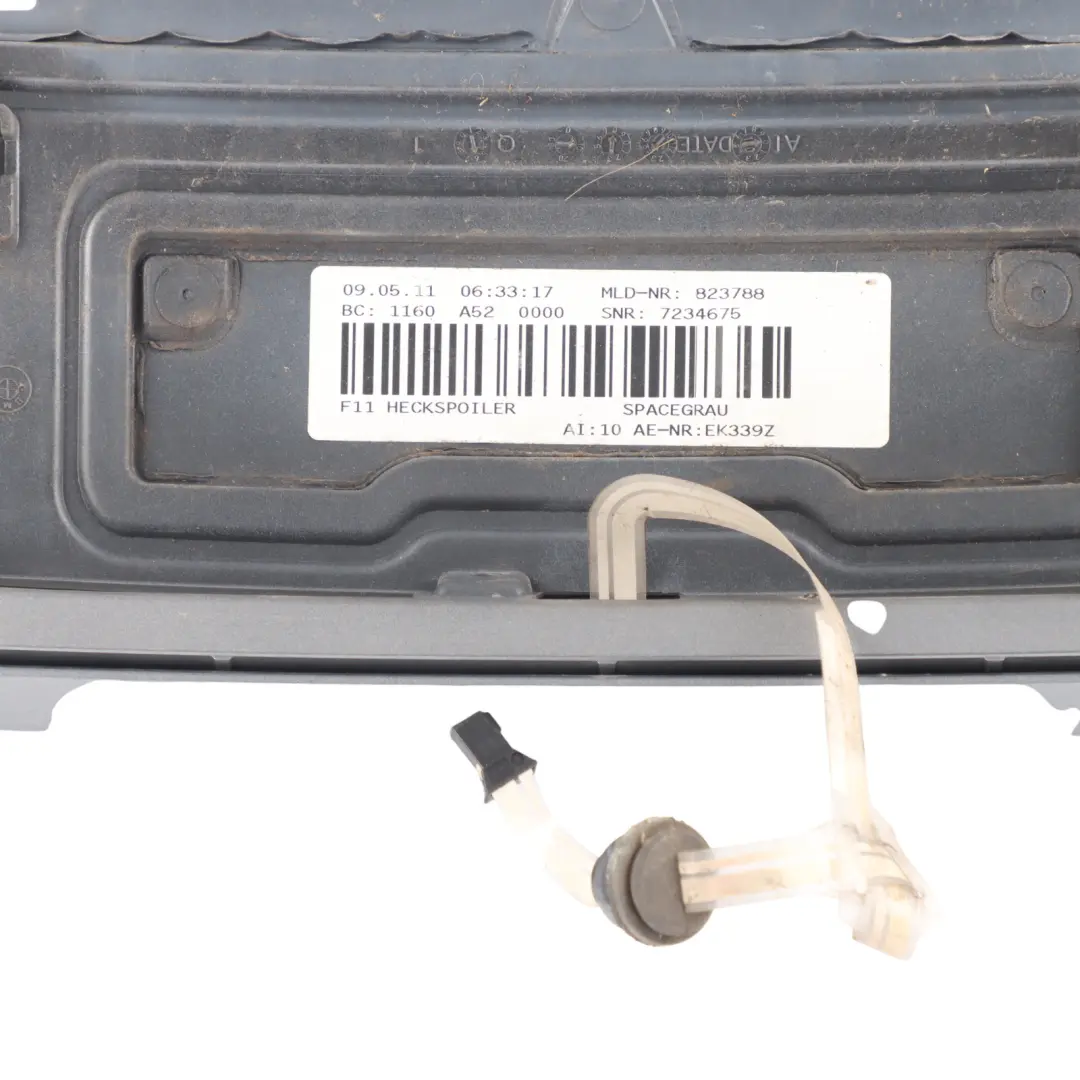 Spoiler Boot Trunk Tailgate Panel Spacegrau Metallic - A52 to BMW F11 Touring Rear with Part number 7207511 BMW F11 Touring Rear Spoiler Boot Trunk Tailgate Panel Spacegrau Metallic - A52 - SKU 7207511-SCG - Part number 7207511