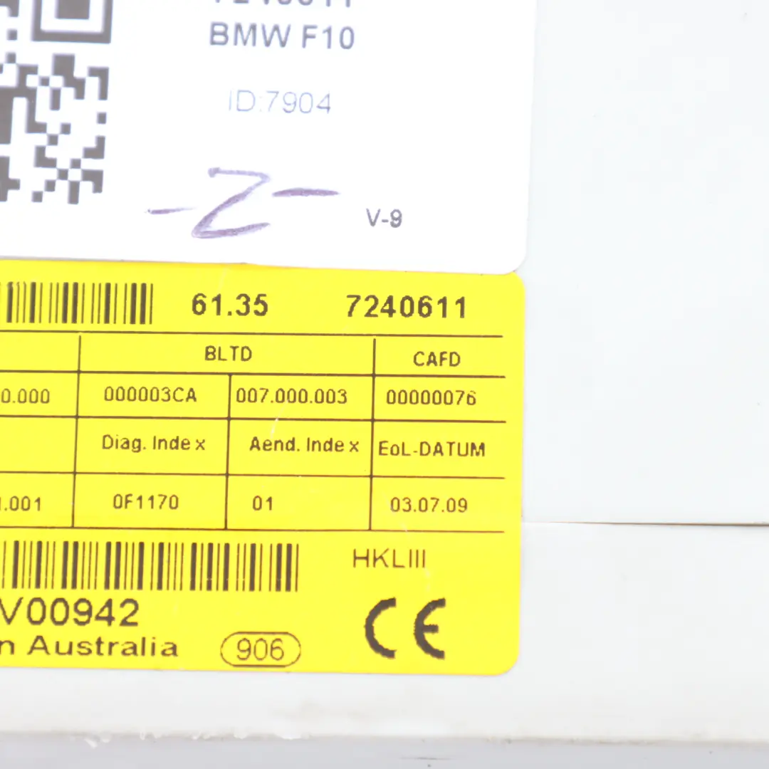 BMW F01 F02 F03 F07 F10 Tailgate Lift Rear Function Module Control Unit - SKU 7240611 - Part number 7240611