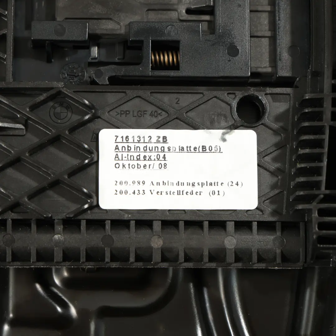 BMW E81 E82 E88 Wspornik Fotela Przedniego Sport Przód Czarna Skóra - SKU 7247337-1 - Numer Części 7247337