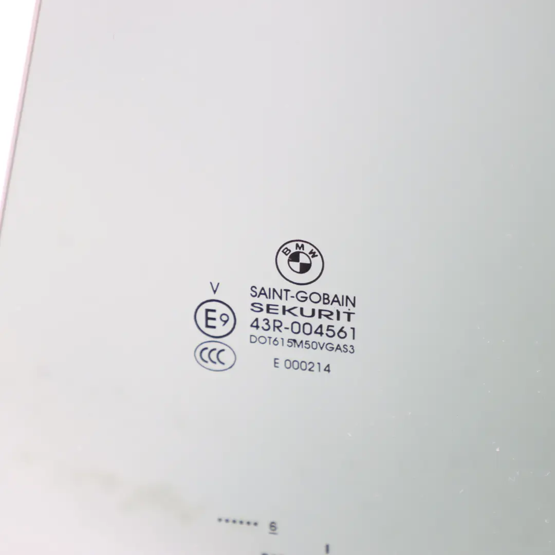 BMW X6 F16 Rear Door Side Window Glass AS3 Glazing Left N/S - SKU 7292911 - Part number 7292911