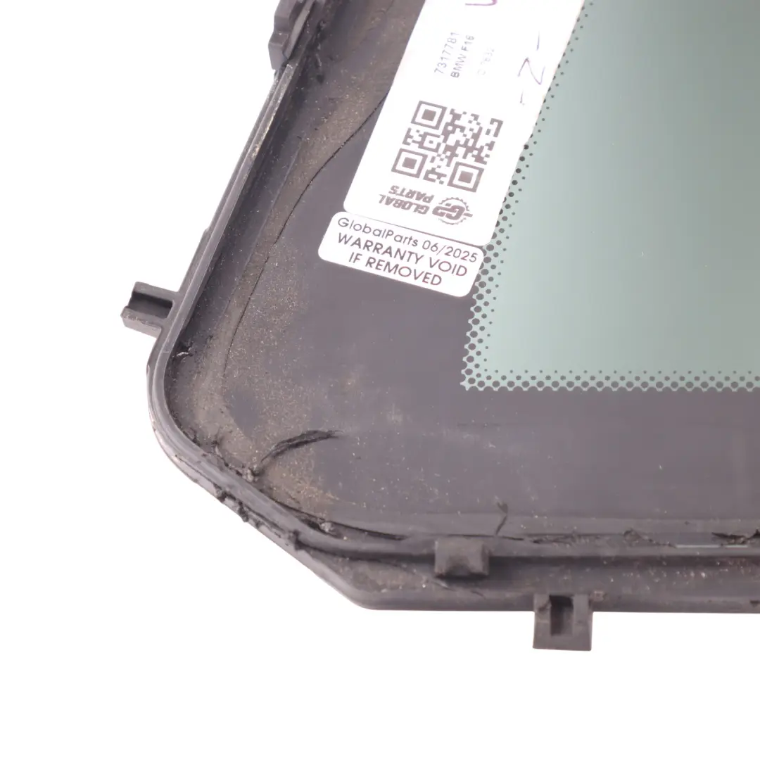 Window Glass BMW X6 F16 F86 Rear Side Quarter Glazing Fixed Left N/S AS3 7317773 to with Part number 7317781 Window Glass BMW X6 F16 F86 Rear Side Quarter Glazing Fixed Left N/S AS3 7317773 - SKU 7317781 - Part number 7317781
