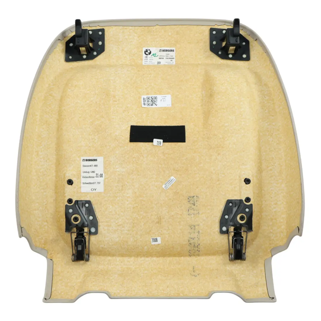 BMW F01 F07 F10 LCI Schienale Sedile Anteriore Pannelo Posteriore Oyster - SKU 7319049 - Numero di parte 7319049