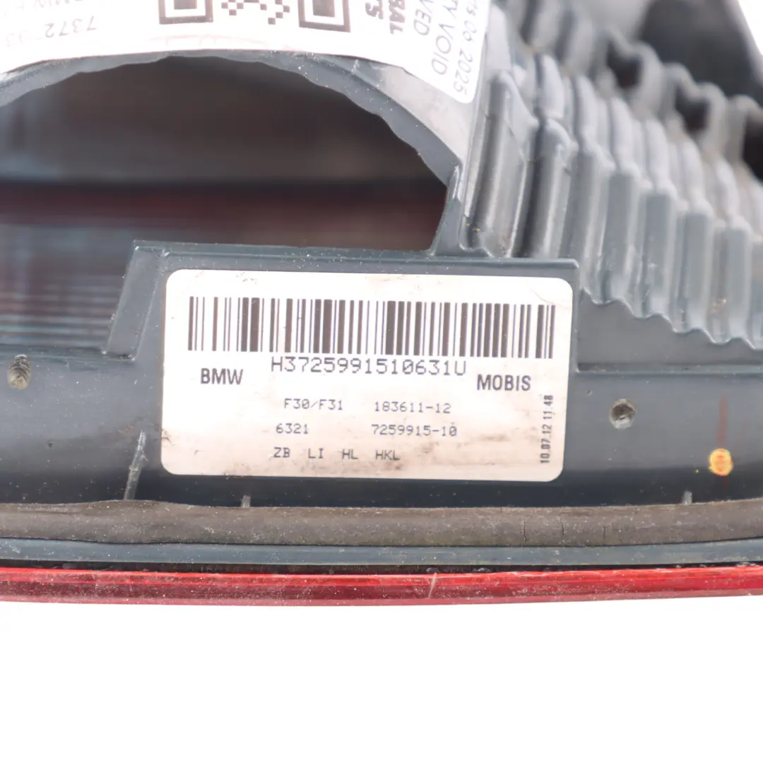  Feu De Coffre Arrière Gauche BMW F30 F31 F80 M3 - SKU 7372793-1 - Numéro de pièce 7372793