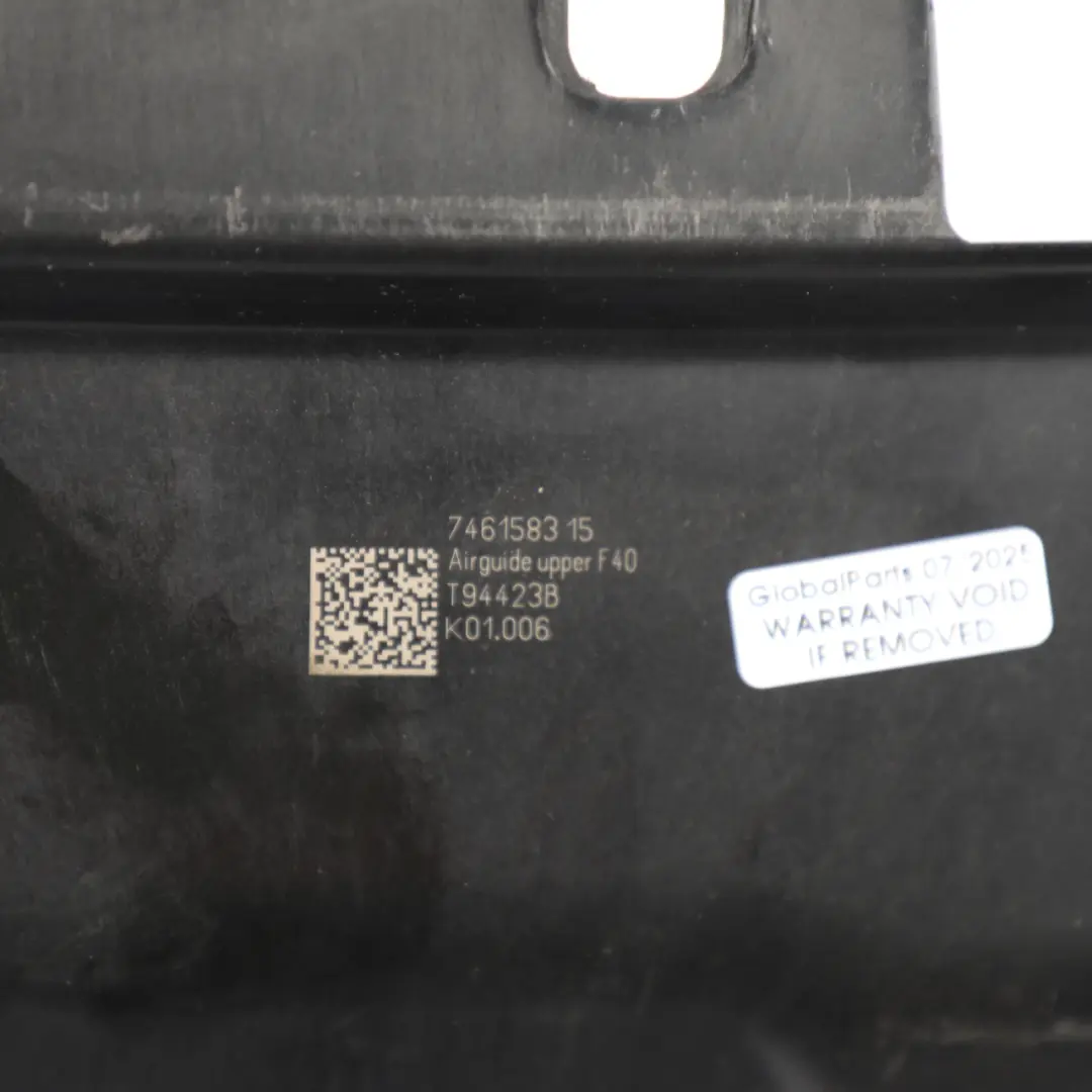 Front Centre Radiator Air Duct Support Radiator to BMW F40 with Part number 7461583 BMW F40 Front Centre Radiator Air Duct Support Radiator - SKU 7461583 - Part number 7461583