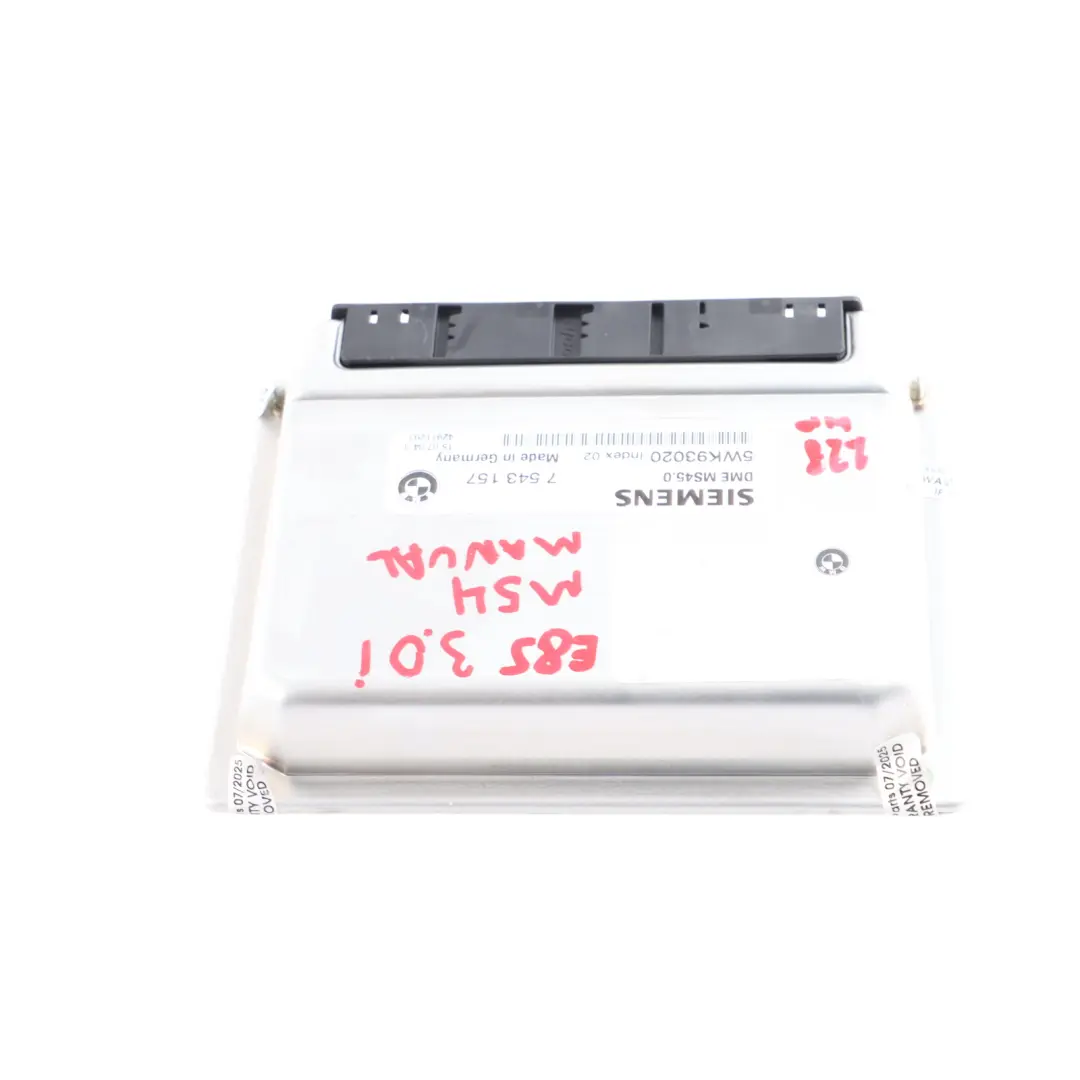 M54 231HP Engine Control ECU DME Manual to BMW X3 E83 Z4 E85 3.0i with Part number 7543157 BMW X3 E83 Z4 E85 3.0i M54 231HP Engine Control ECU DME Manual - SKU 7543157-7 - Part number 7543157
