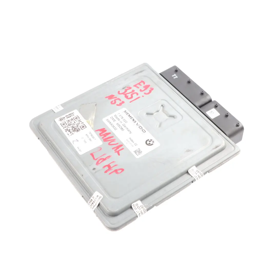 BMW E60 E90 LCI 325I 525I N53 218HP Unidad Control Motor ECU DME Manual - SKU 7578020-7 - Número de pieza 7578020