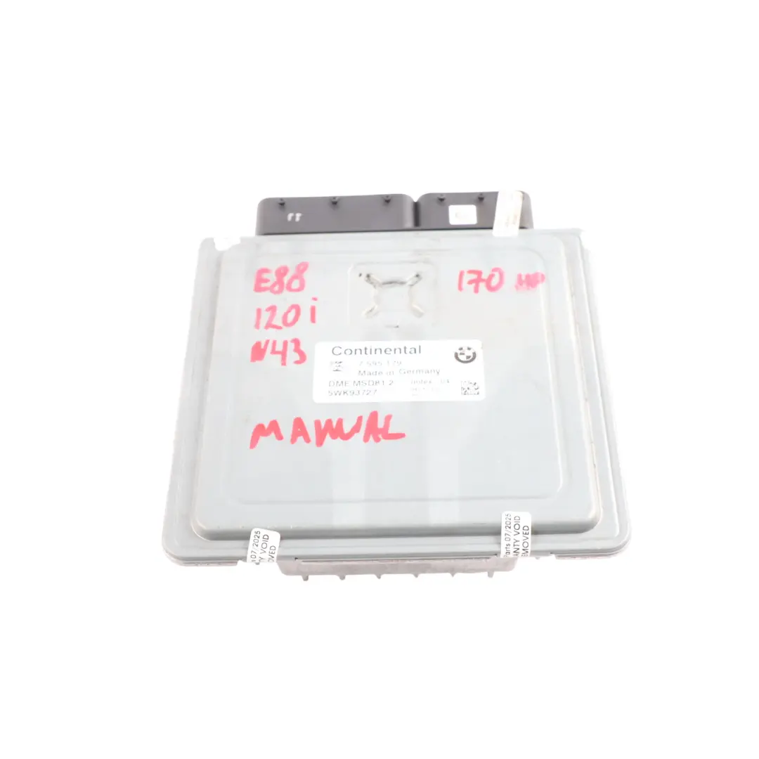 BMW E88 LCI E90 120i 320i N43 170HP Engine Control ECU DME Manual - SKU 7595179-19 - Part number 7595179