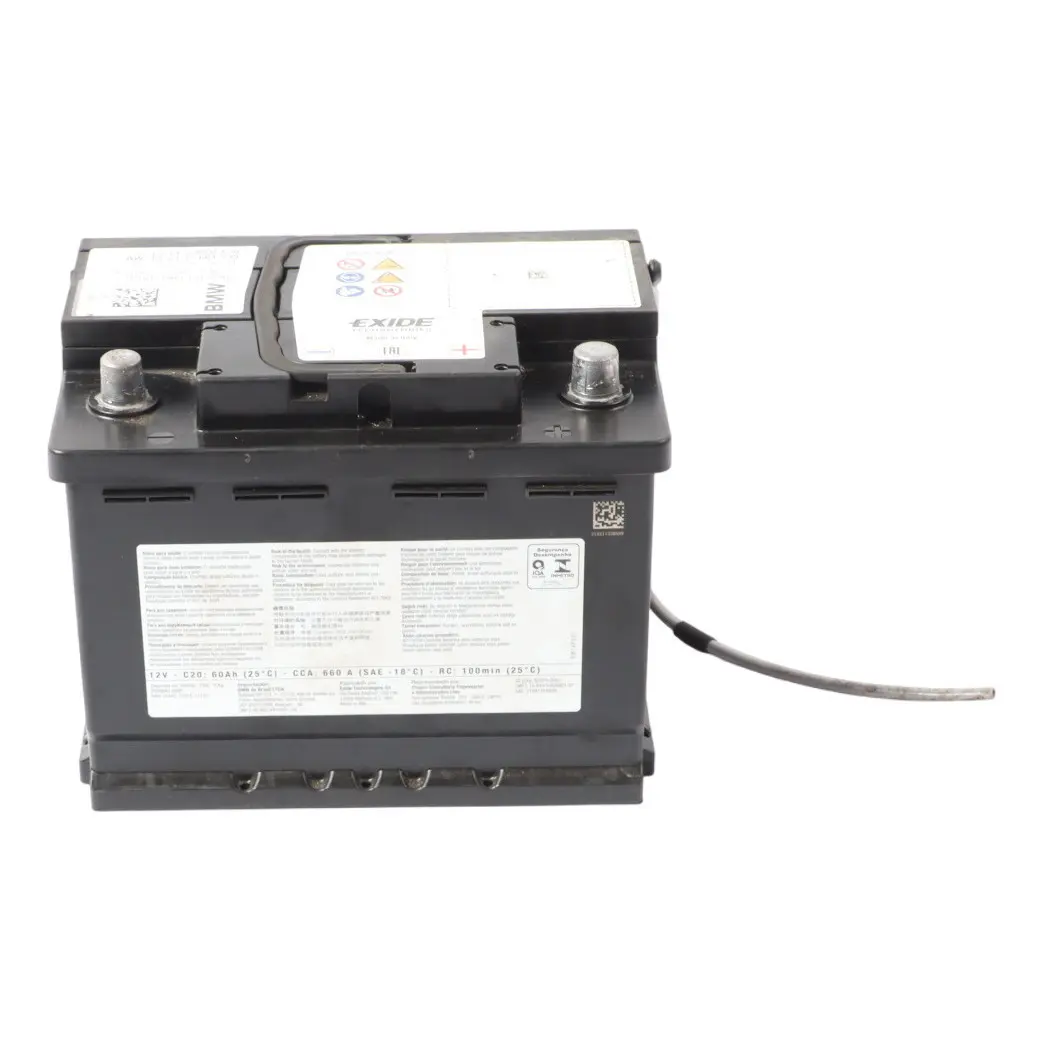 AGM Exide Car Battery 12V 60Ah 660A to BMW with Part number 7604799 BMW AGM Exide Car Battery 12V 60Ah 660A - SKU 7604799 - Part number 7604799