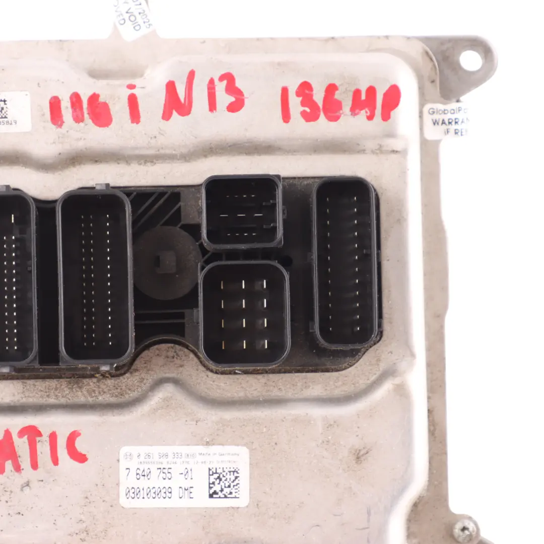 136HP Engine Control ECU DME Automatic to BMW F20 F21 F30 F31 N13 116i 316i with Part number 7640755 BMW F20 F21 F30 F31 N13 116i 316i 136HP Engine Control ECU DME Automatic - SKU 7640755-7 - Part number 7640755