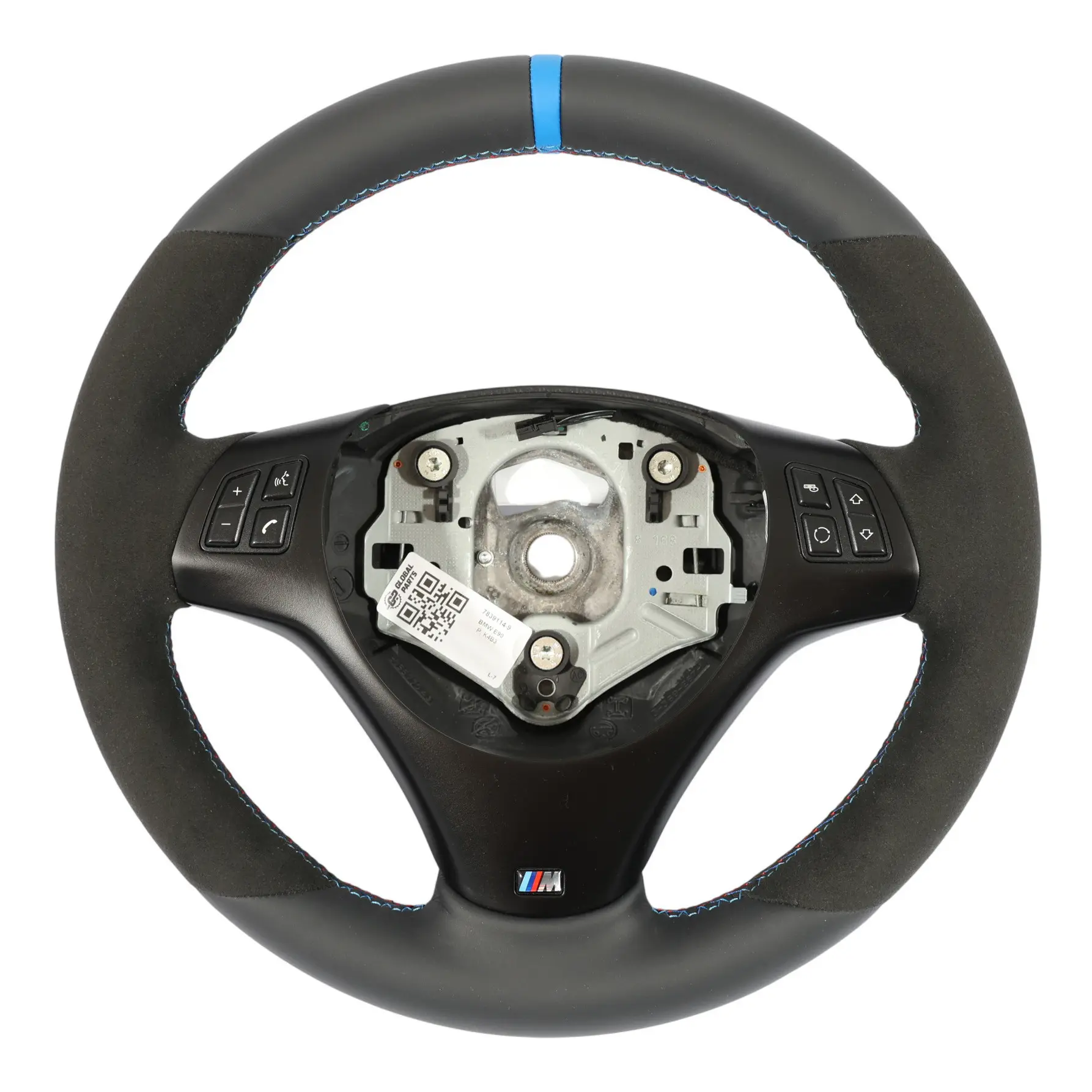 BMW E81 E82 E87 E88 E90 E91 E92 M Sport Volant avec NEUF Noir Cuir / Alcantara
