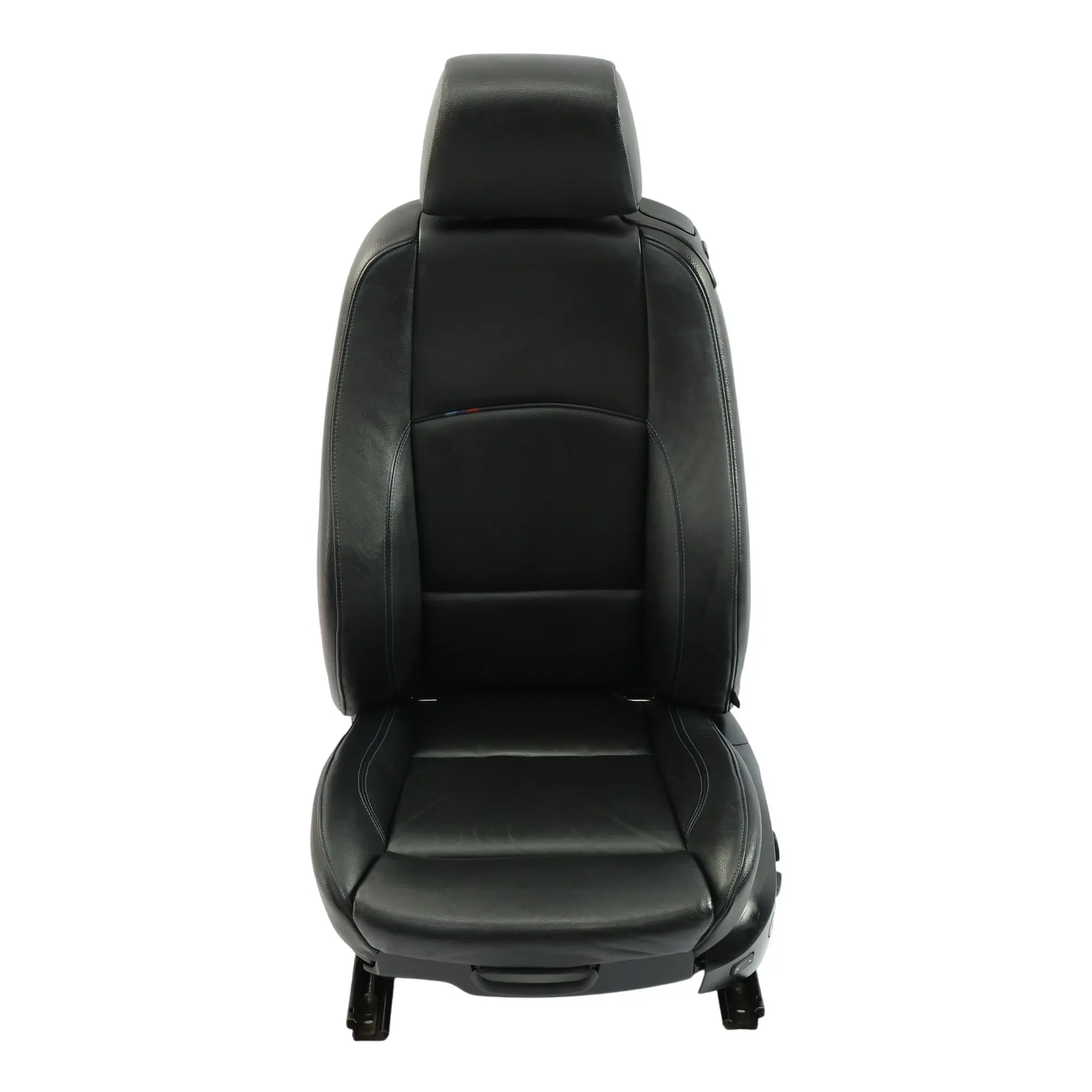 BMW E92 LCI M Sport Schwarz Leder vorne links Sitz Kontrast Blau Elektrisch