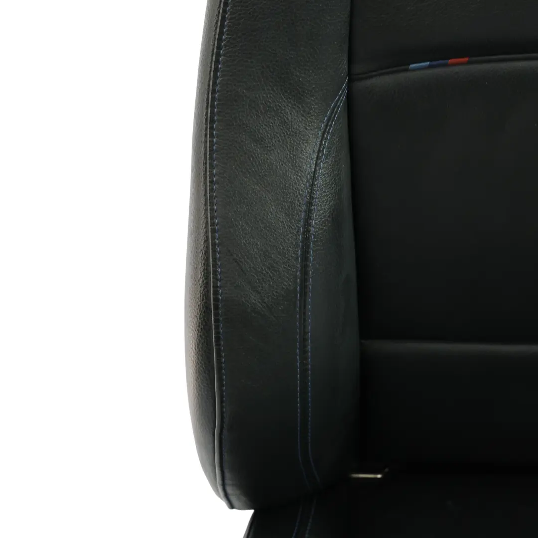 BMW E92 LCI M Sport Siège avant gauche en cuir noir contrasté bleu électrique - SKU 7843049-1 - Numéro de pièce 7843049