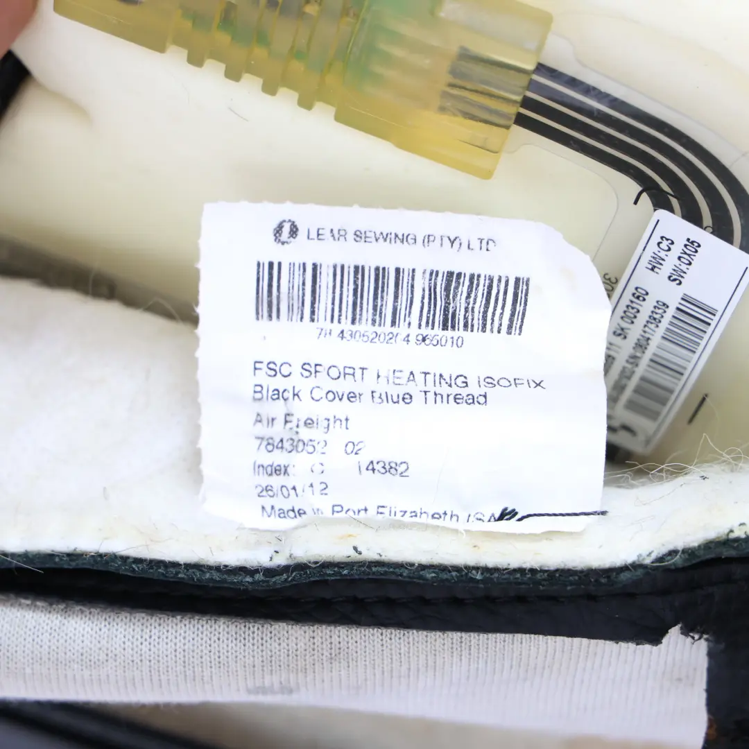 BMW E92 Siedzisko Fotela Podgrzewane Skóra Czarna Przód Lewy Prawy - SKU 7843052 - Numer Części 7843052