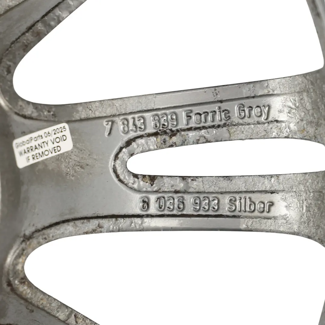 Ferricgrey Leicht Metall Felge 18" ET:34 8J M Spider Speiche 193 für BMW E90 E91 E92 mit Teilenummer 7843839 BMW E90 E91 E92 Ferricgrey Leicht Metall Felge 18" ET:34 8J M Spider Speiche 193 - SKU 7843839-1 - Teilenummer 7843839