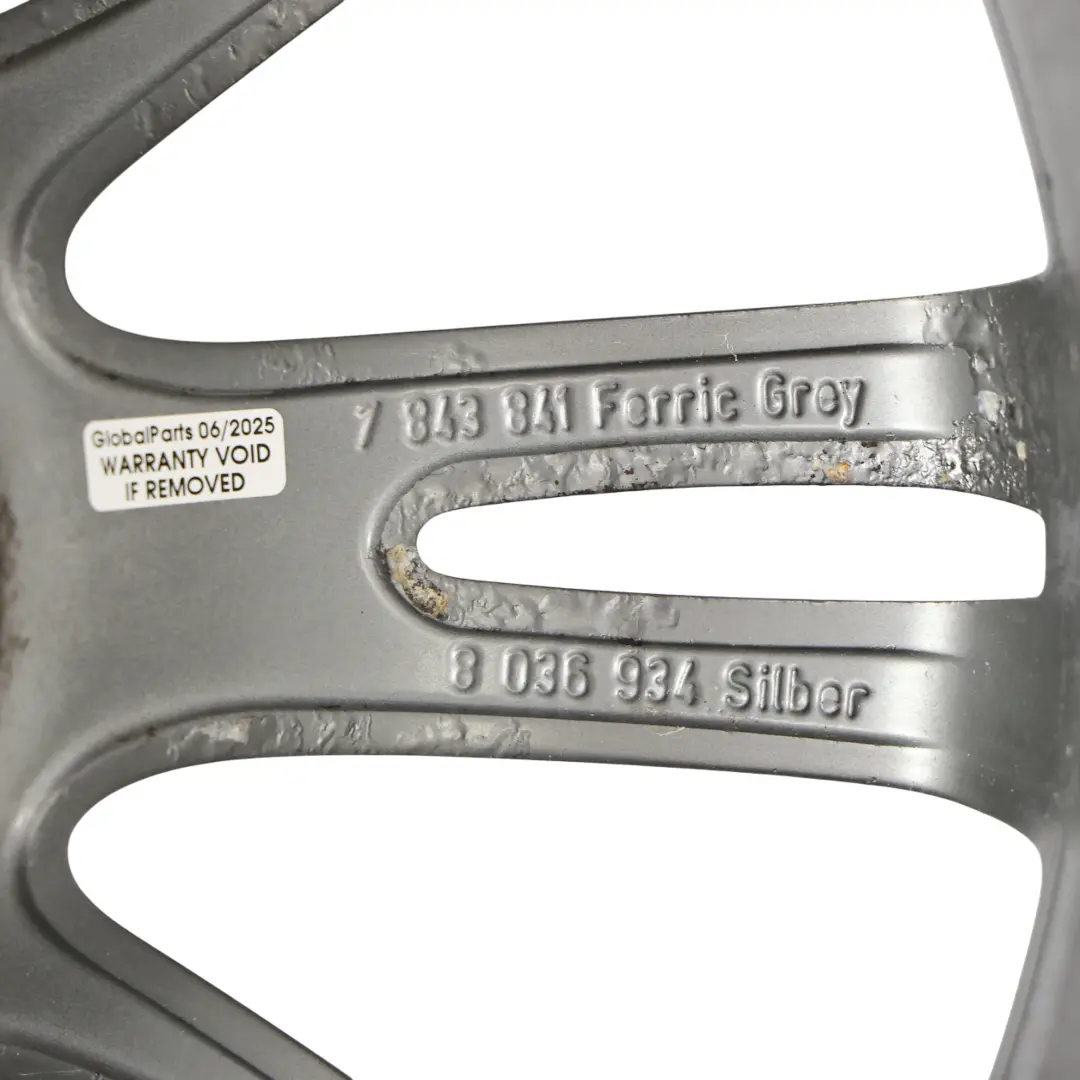 Ferricgrey Rear Alloy Wheel Rim 18" ET:37 8.5J M Spider Spoke 193 to BMW E90 E91 with Part number 7843841 BMW E90 E91 Ferricgrey Rear Alloy Wheel Rim 18" ET:37 8.5J M Spider Spoke 193 - SKU 7843841-5 - Part number 7843841