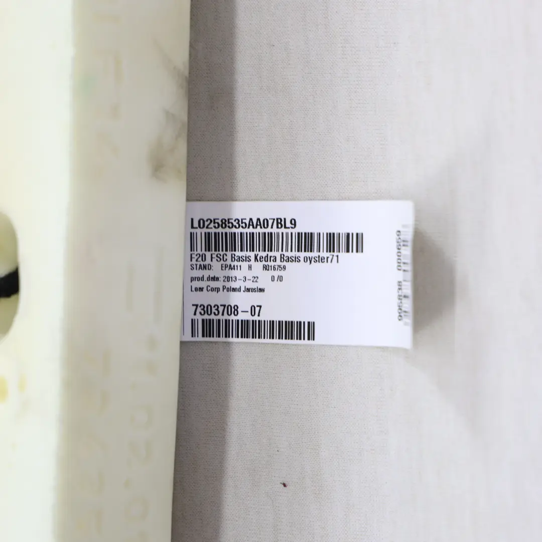BMW F30 F31 Asiento Deportivo Delantero Izquierdo Cubierta Cuero Dakota Oyster - SKU 7942318 - Número de pieza 7942318