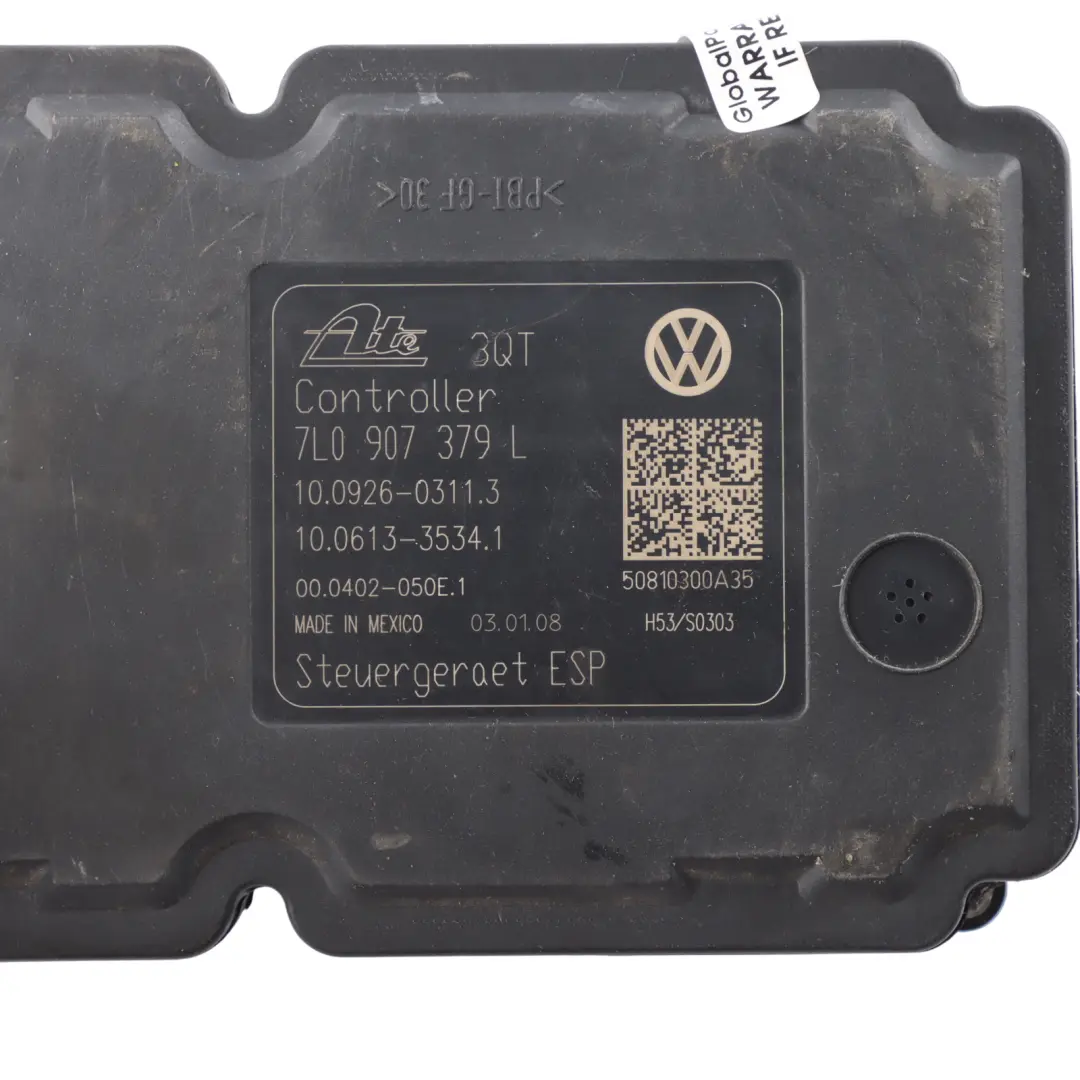 7L Brake Pump ABS Module Braking Control Unit to Volkswagen Touareg with Part number 7L0614517A Volkswagen Touareg 7L Brake Pump ABS Module Braking Control Unit - SKU 7L0614517A - Part number 7L0614517A