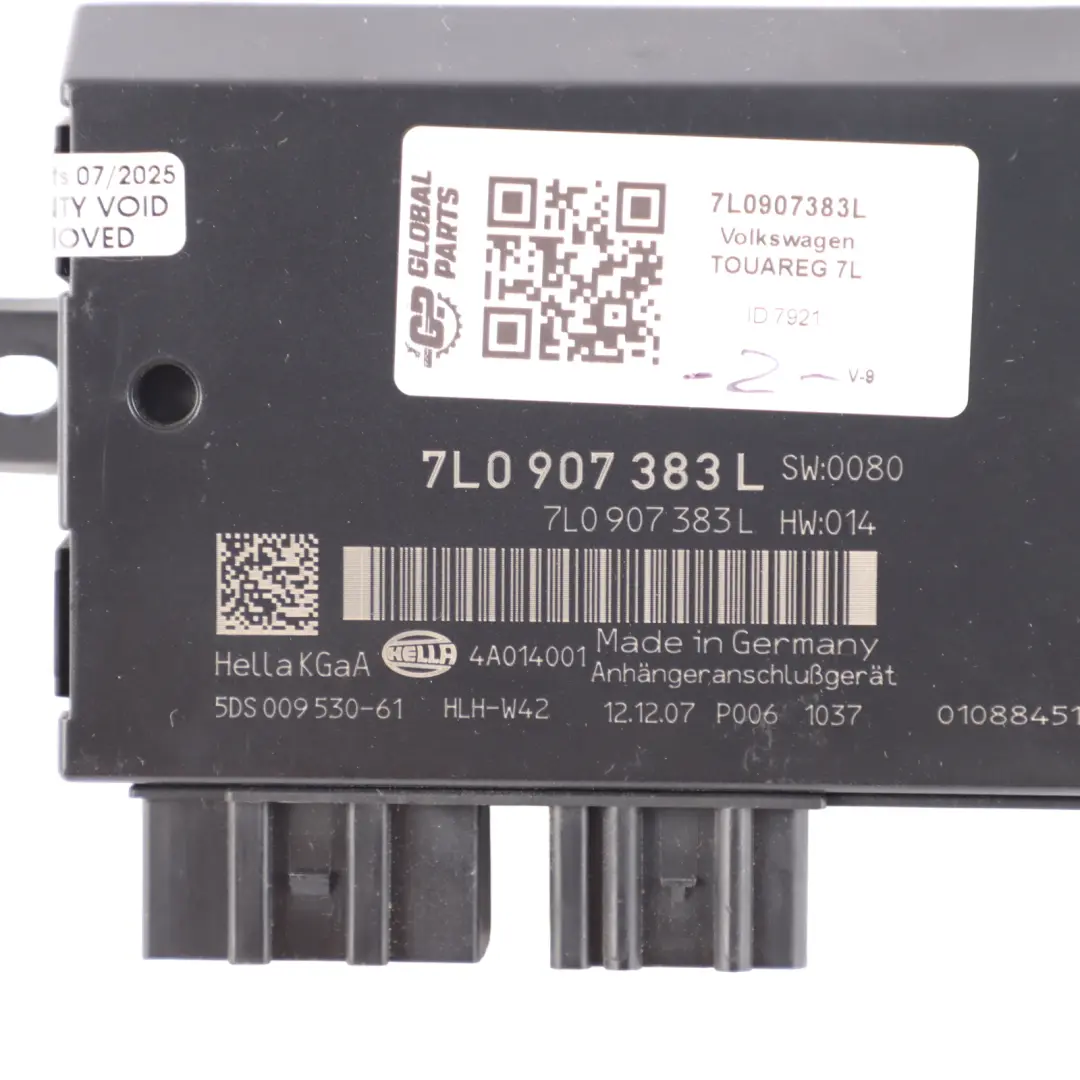Volkswagen Touareg 7L Tow Bar Trailer Towing Control Module Unit - SKU 7L0907383L - Part number 7L0907383L