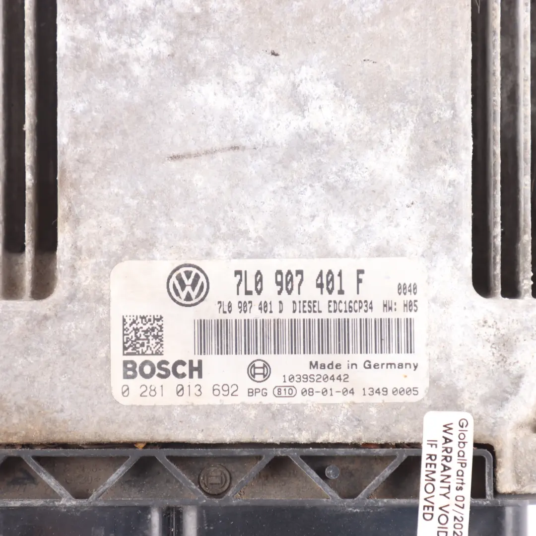 Volkswagen Touareg 3.0 TDI BKS 225HP Engine Control ECU Automatic - SKU 7L0907401F - Part number 7L0907401F